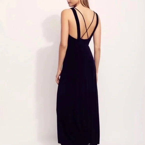 Free People Hypnotized Knit Maxi Dress Strappy Cutout NWT in Black size S - Picture 2 of 12